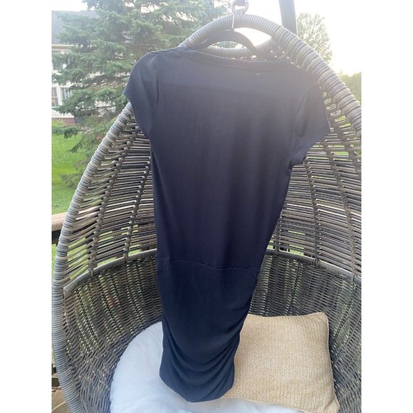 Athleta‎ Tank Midi Dress Ruched Bodycon Black XXS - Picture 2 of 3